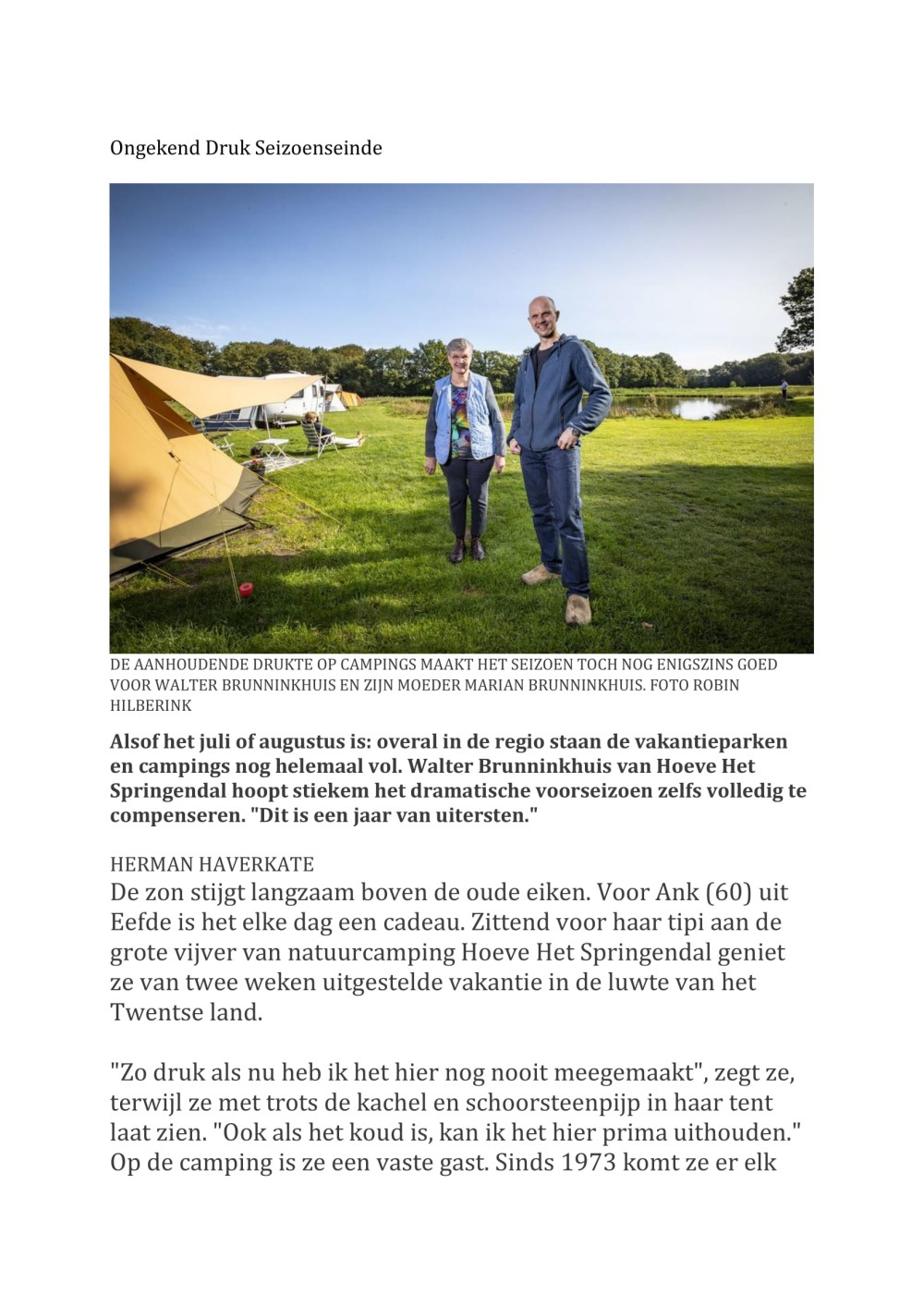 Op de camping is het nog alsof het hartje zomer is artikel Tubantia-1.jpg